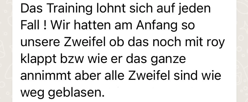 Einzeltraining-Roy Ein Testimonial